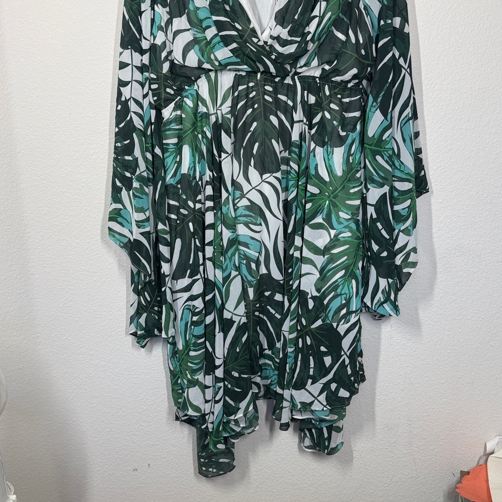 Meghan LA Tropical Leaf Print Handkerchief Dress - Picture 6 of 11